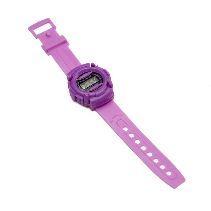 Часы наручные электронные детские d-4 см ремешок l-22 см фиолетовые