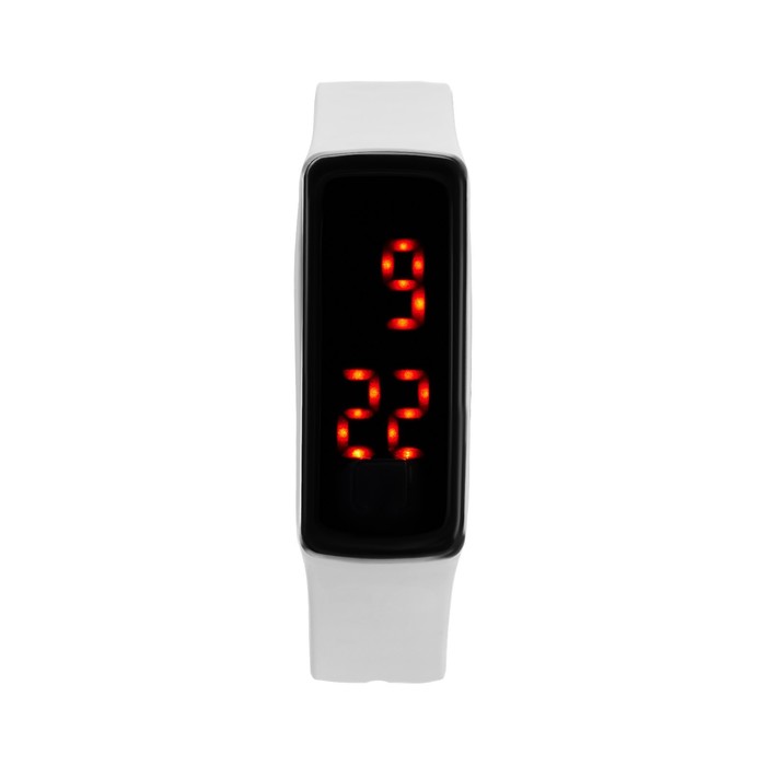 Часы наручные электронные Блик ремешок силикон циферблат 5 х 2 см, белые
