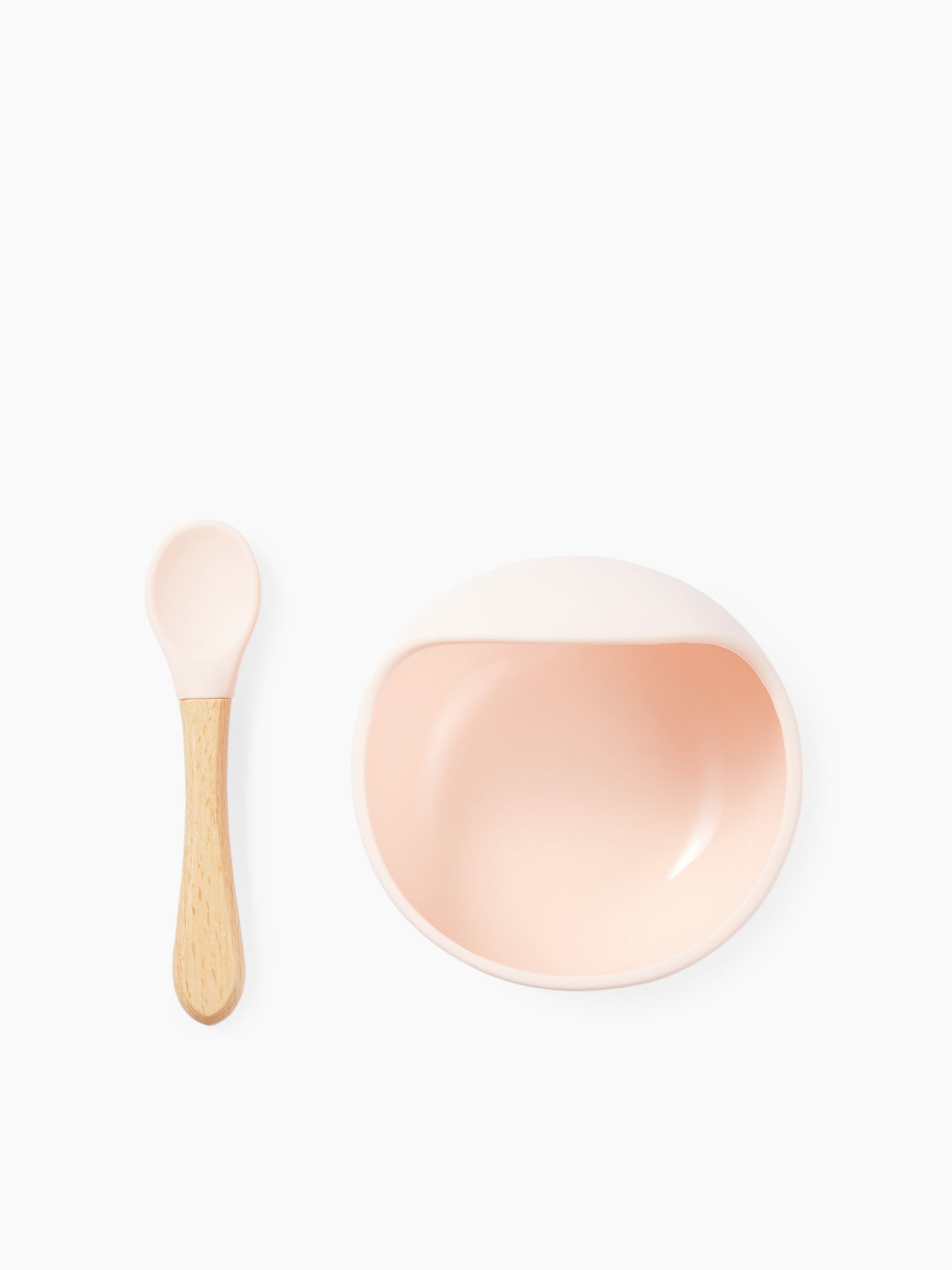 Набор посуды для детей: миска на присоске и ложка (light pink)