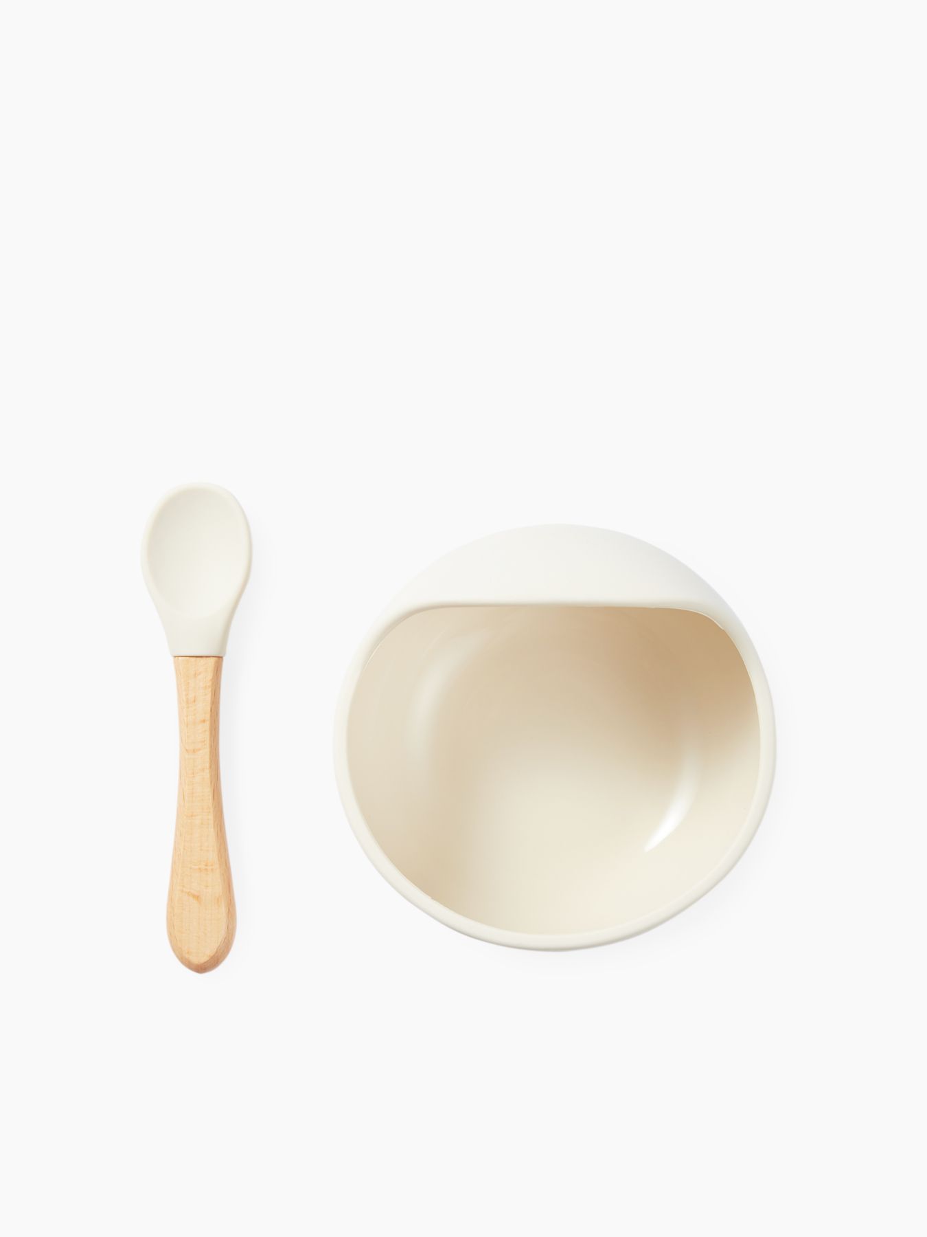 Набор посуды для детей: миска на присоске и ложка (milky)