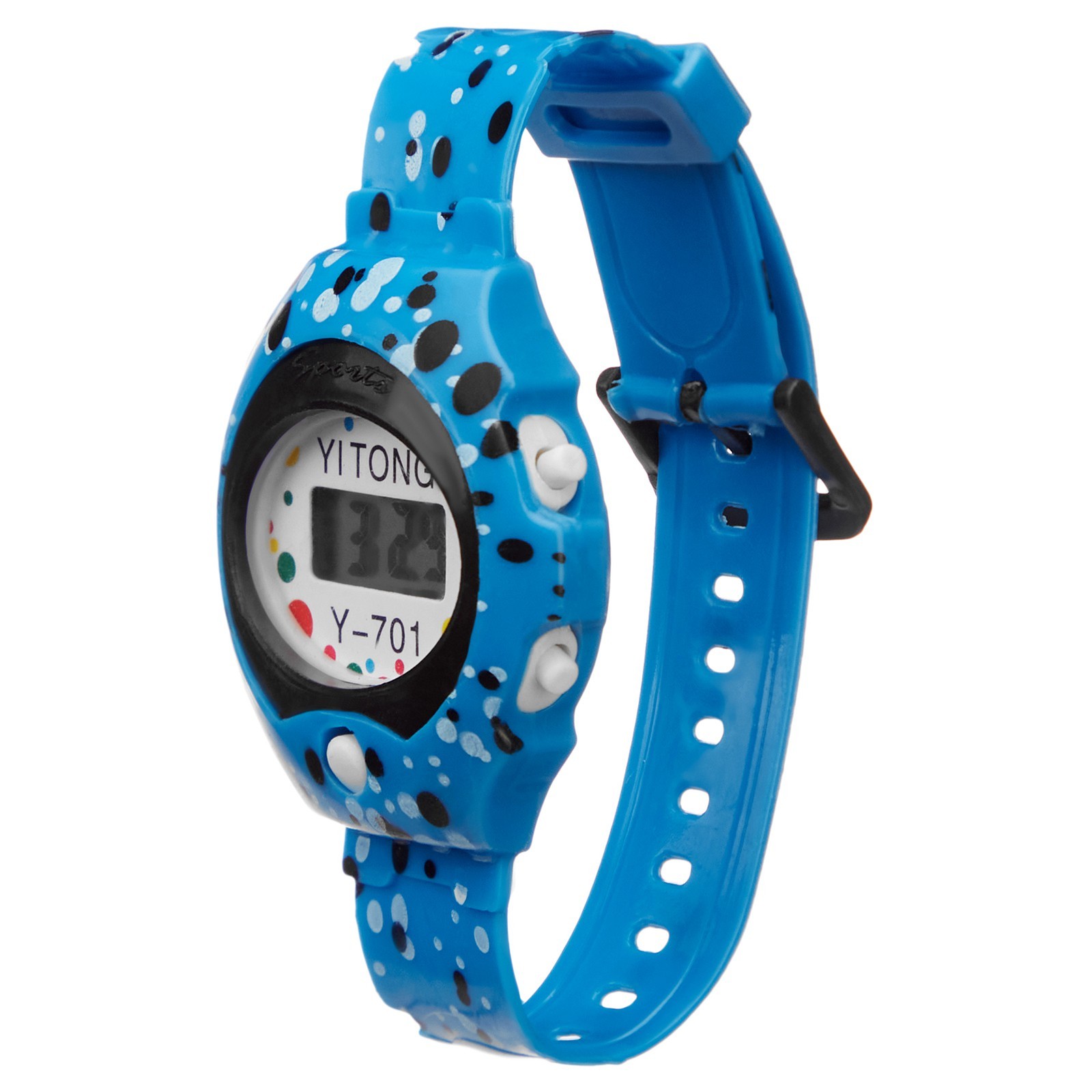 Часы наручные электронные детские Пупырка ремешок силикон, l-23 см, синий