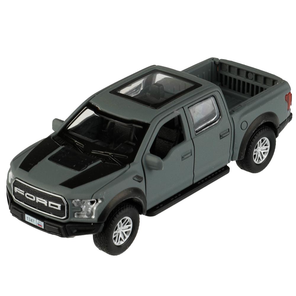 Машина метал. Технопарк FORD F150 RAPTOR 12 см, двери, багаж, инерц, серый  336376