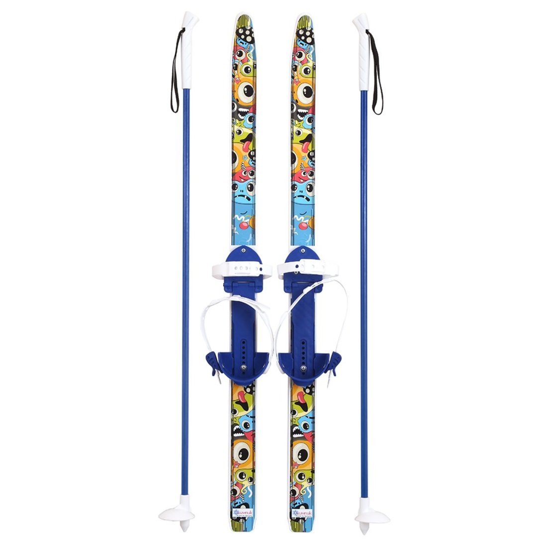 Лыжи детские Быстрики Мультяшки с палками, 90 см, размер 28-32