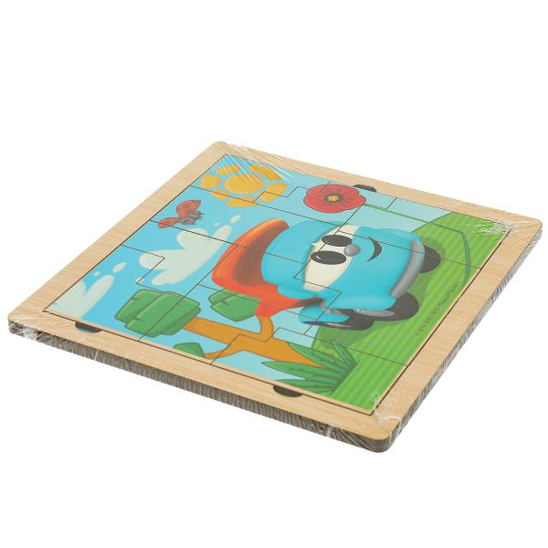 Игрушка деревянная Буратино рамка-вкладыш фигурная Грузовичок Лева 17*17 см,термопакет 372060