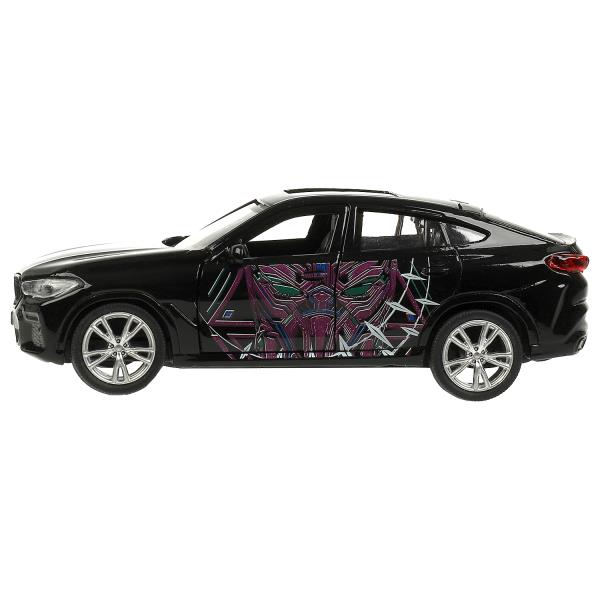 Машина метал. Технопарк BMW X6 черная пантера 12 см двери багаж инер черн
