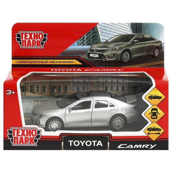 Машина метал. Технопарк Toyota Camry 12 см двери, багаж, инерц. серебристый 371919