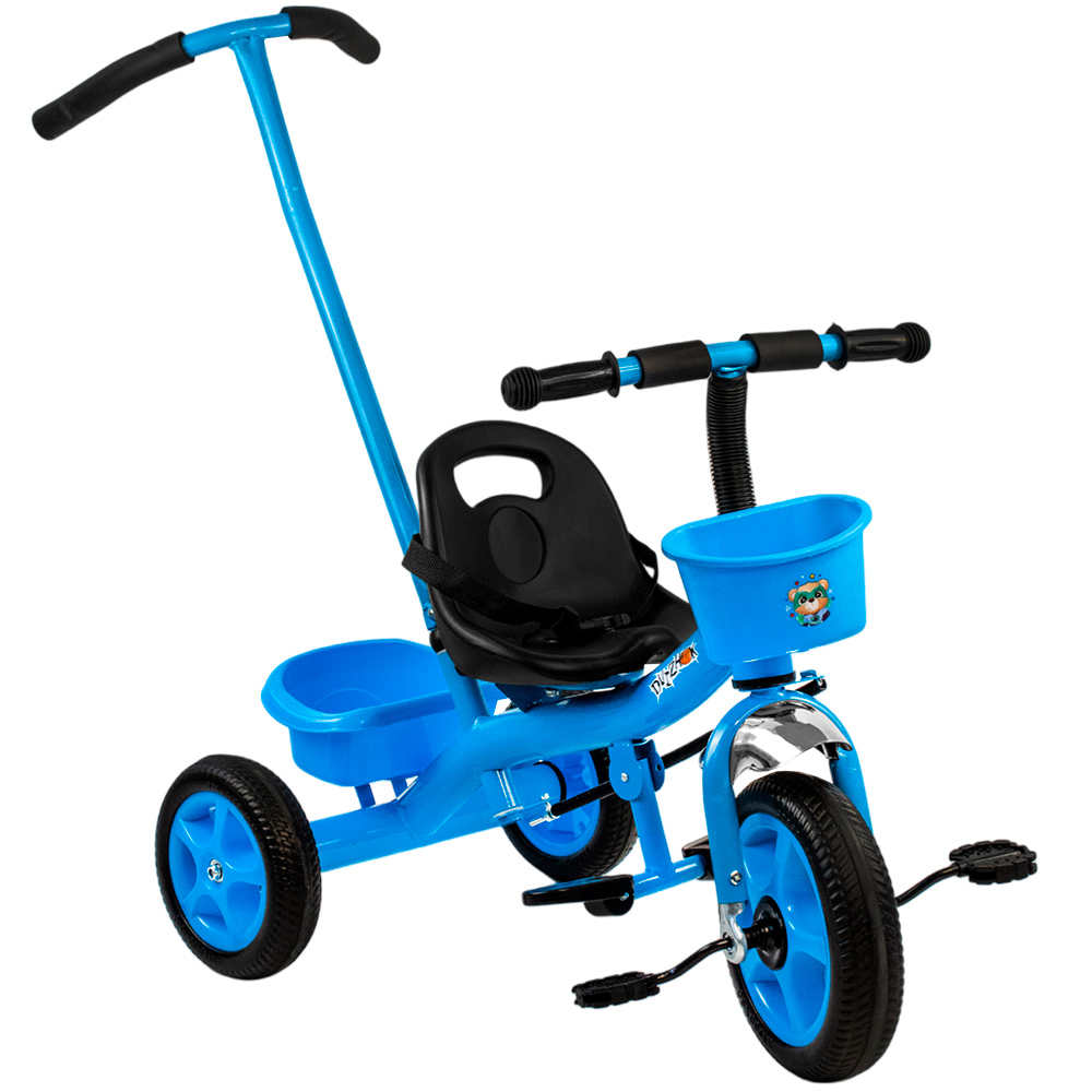Велосипед трехколесный голубой колеса EVA