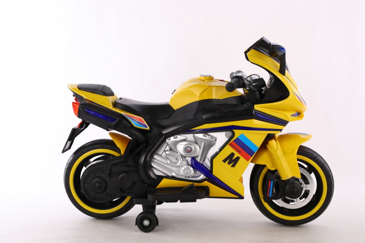 Мотоцикл на аккум. желтый, колеса EVA, свет звук