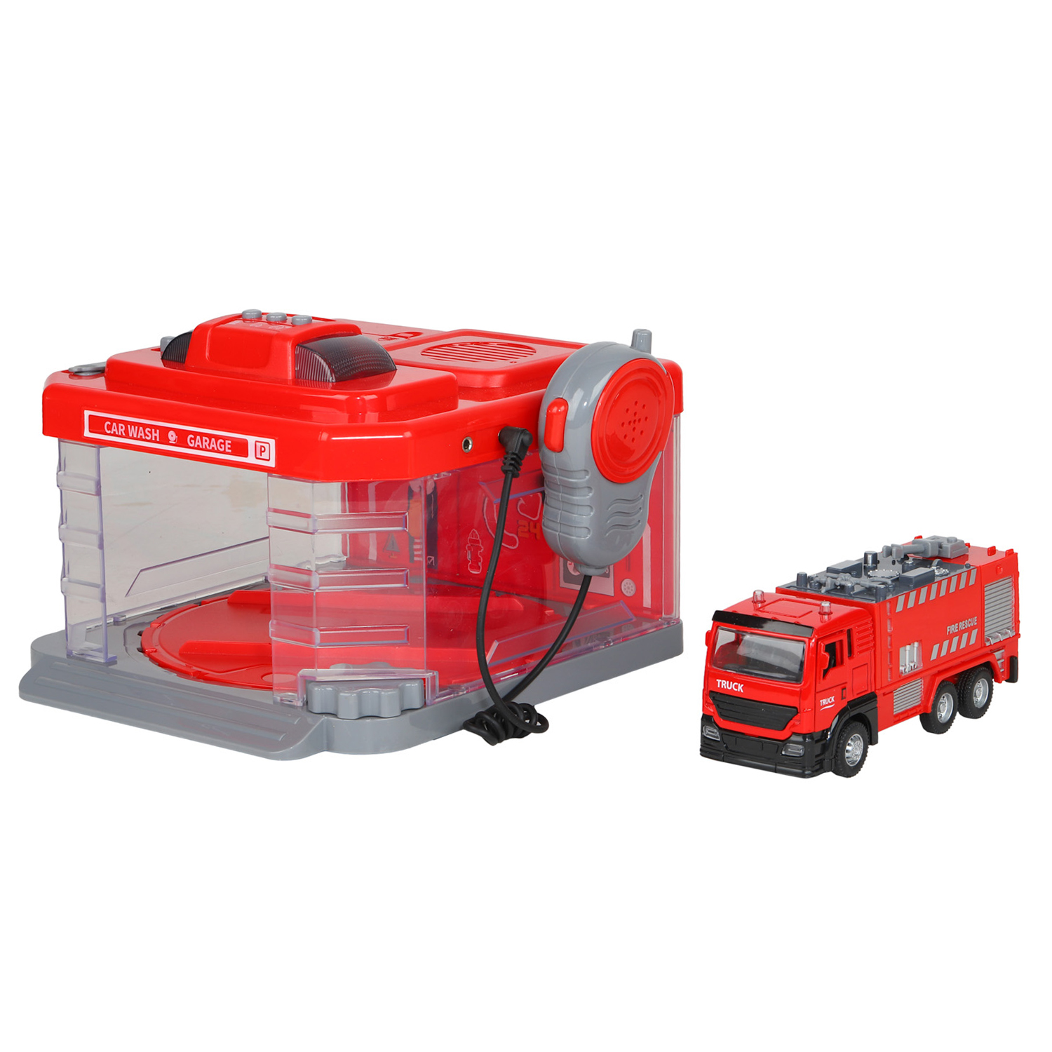 Автомойка с паром в наборе автомойка и машинка, свет, звук 31,5*22,5*19