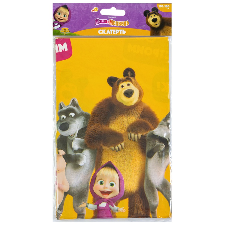 Скатерть Маша и Медведь УРРА! 130х180смG