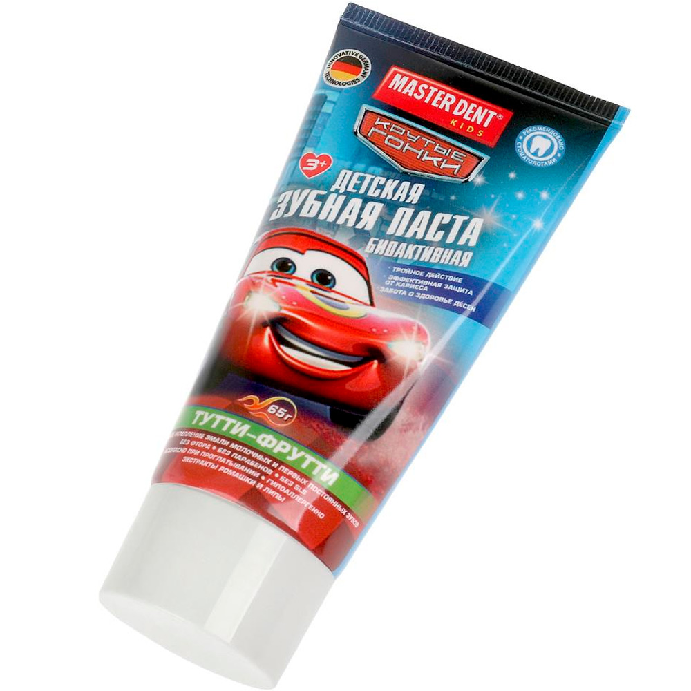 Детская зубная паста крутые гонки тутти-фрутти 65 гр Master Dent 382139