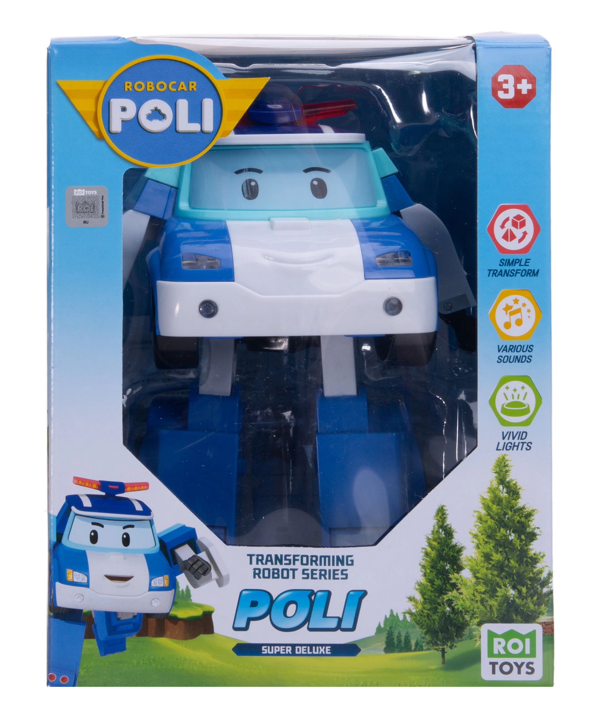 Трансформер Robocar Poli большой со световыми эффектами Поли