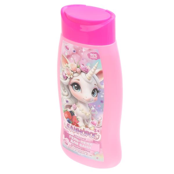 Гель-пена для ванн единорог 2в1 с экс оливы и лаванды ягод МИКС 250мл 389694