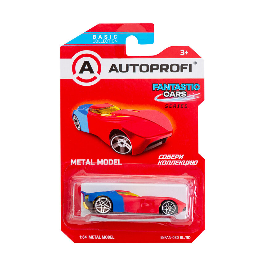 Машина метал. 1:64 Серия FANTASTIC CARS синий/красный
