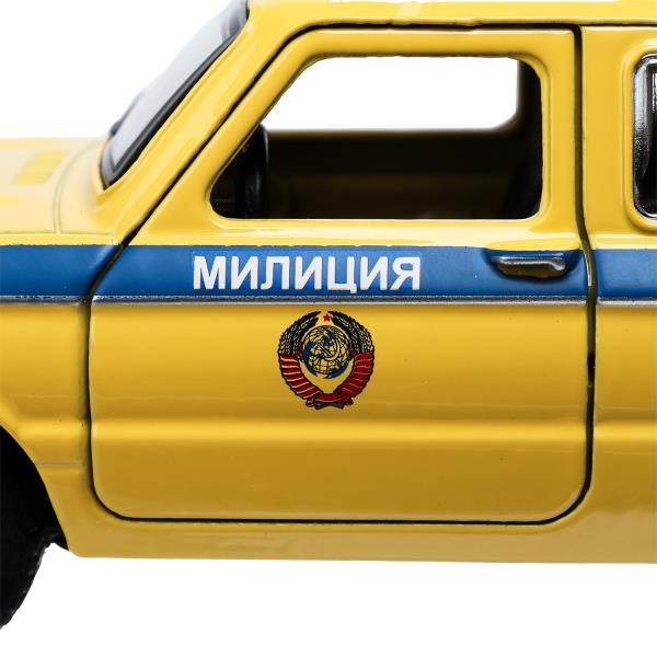 Машина метал. Технопарк ЗАЗ-968а Запорожец ретро-модель Милиция 12 см, желтый 387132