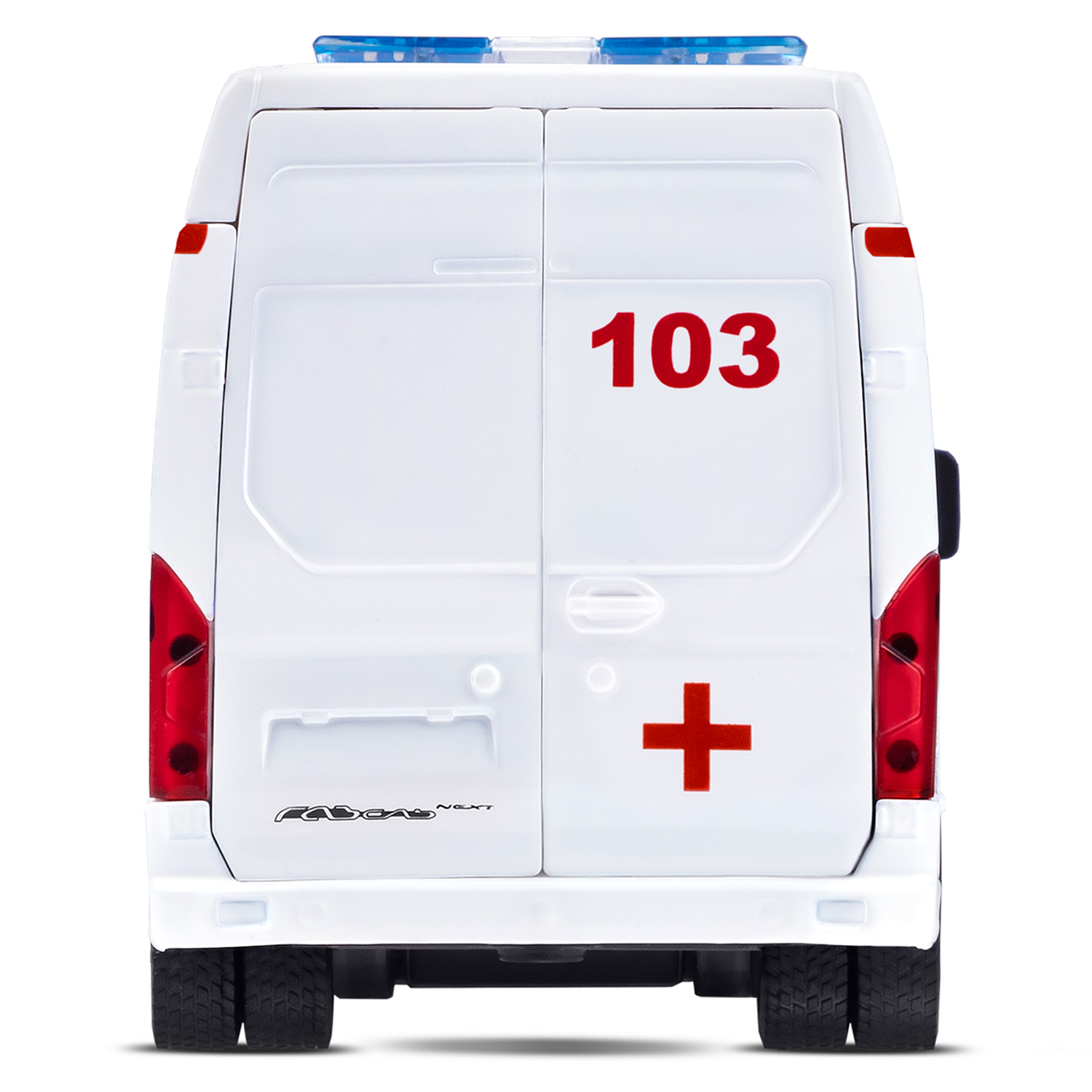 Машина метал. Автопанорама ГАЗель Next Скорая помощь свет,звук белый, откр. двери