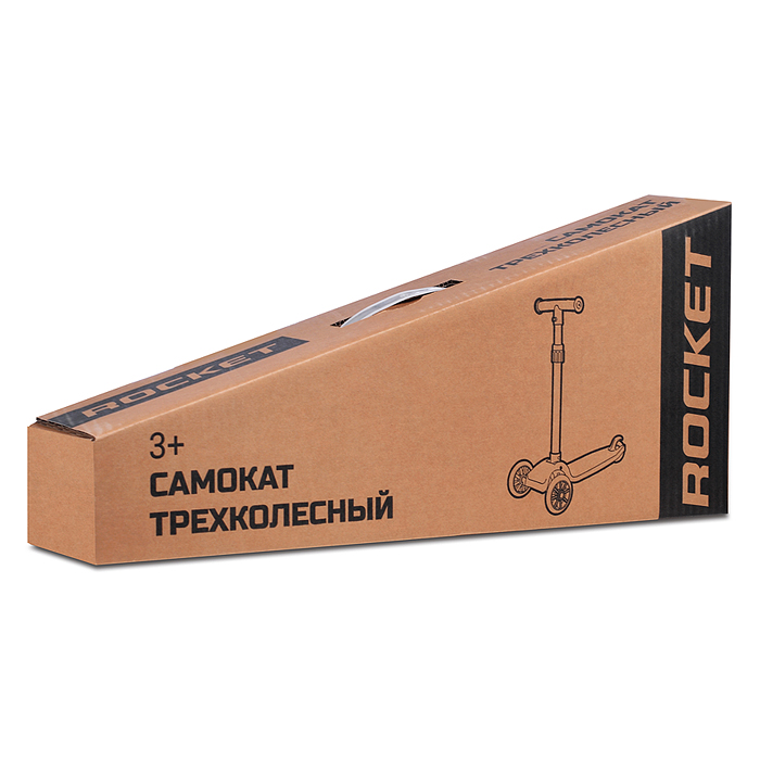 Самокат 3-х кол. Rocket колёса PU жёлто-розовый