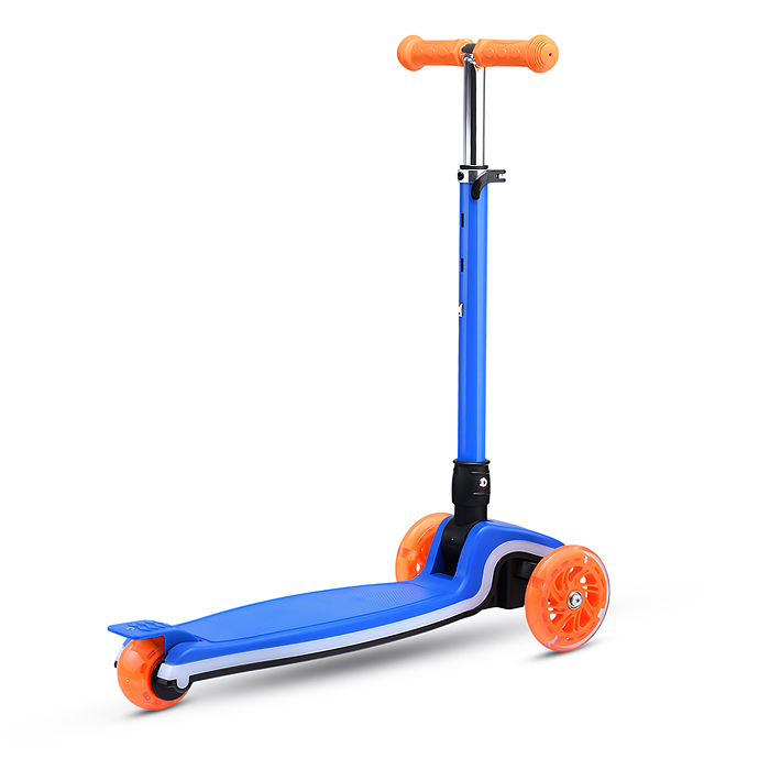 Самокат 3-х кол. Rocket колёса световые PU синий