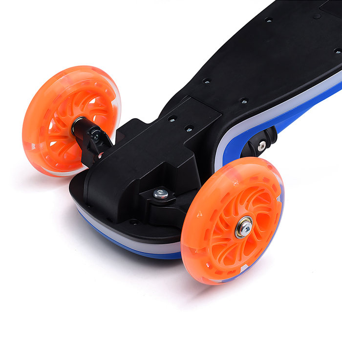 Самокат 3-х кол. Rocket колёса световые PU синий