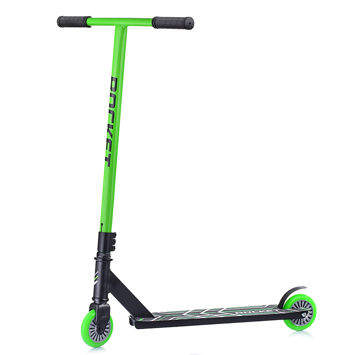 Самокат трюковый Rocket колеса PU пластик 100 мм ABEC 7 зелёный