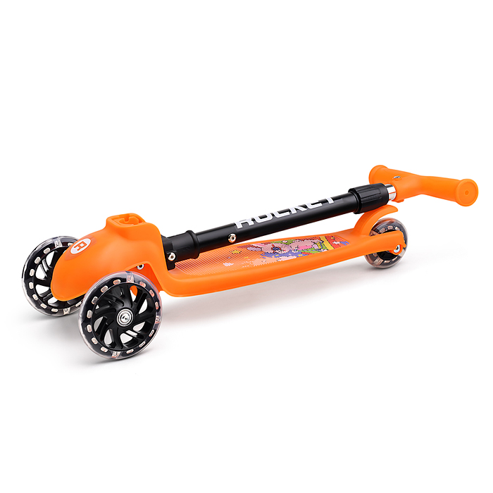 Самокат 3-х кол. Rocket колёса PU оранжевый
