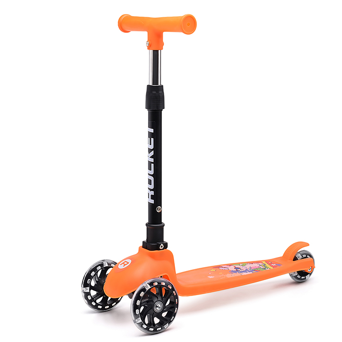 Самокат 3-х кол. Rocket колёса PU оранжевый