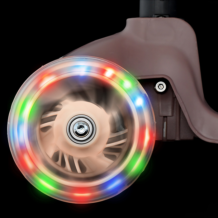 Самокат 3-х кол. Rocket колёса PU коричневый