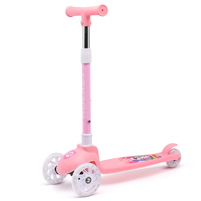 Самокат 3-х кол. Rocket колёса PU розовый