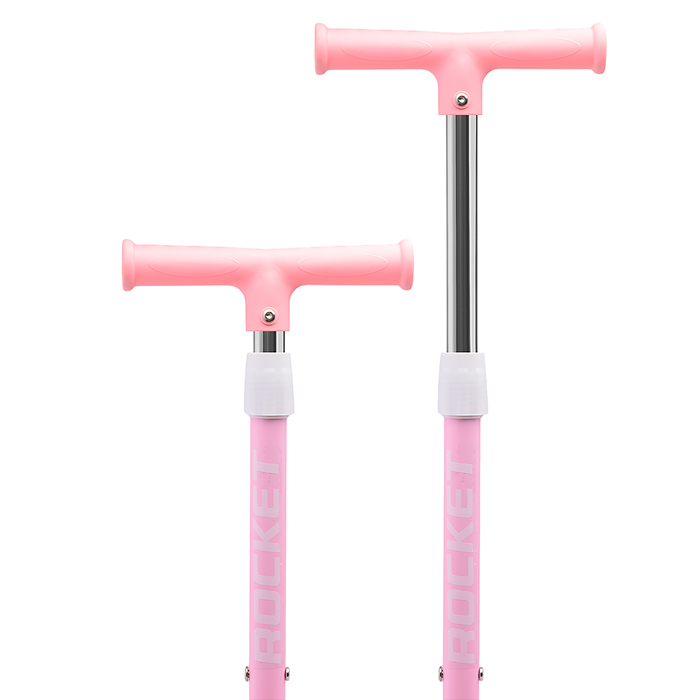 Самокат 3-х кол. Rocket колёса PU розовый