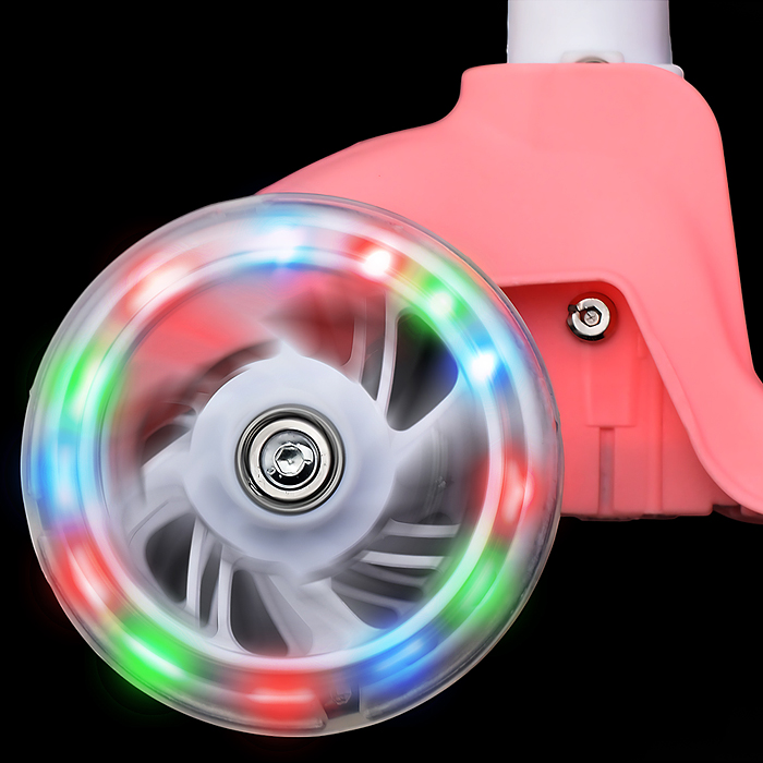 Самокат 3-х кол. Rocket колёса PU розовый