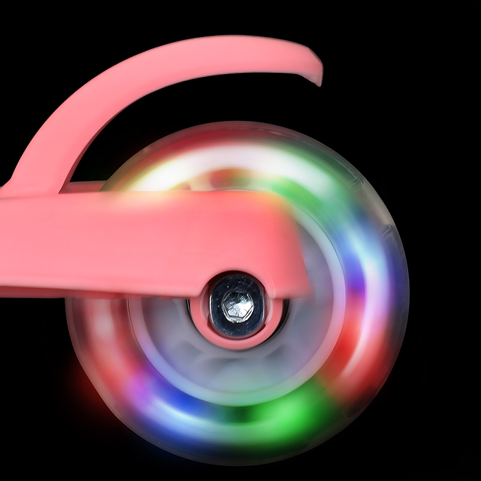 Самокат 3-х кол. Rocket колёса PU розовый