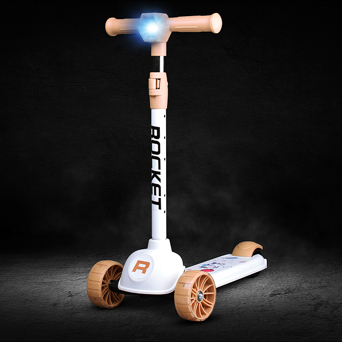 Самокат 3-х кол. Rocket белый