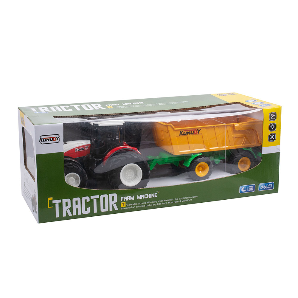 Трактор РУ с прицепом свет 45см