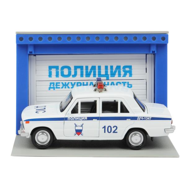 Гараж Технопарк 20,5 см Полиция ваз 2106 синий 390955