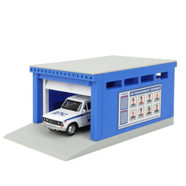 Гараж Технопарк 20,5 см Полиция ваз 2106 синий 390955