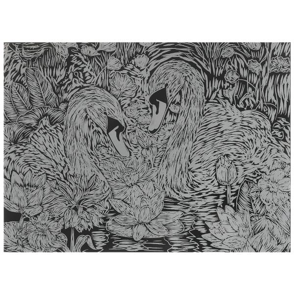 Скретчинг гравюра 18*24 см лебеди MultiArt 382055