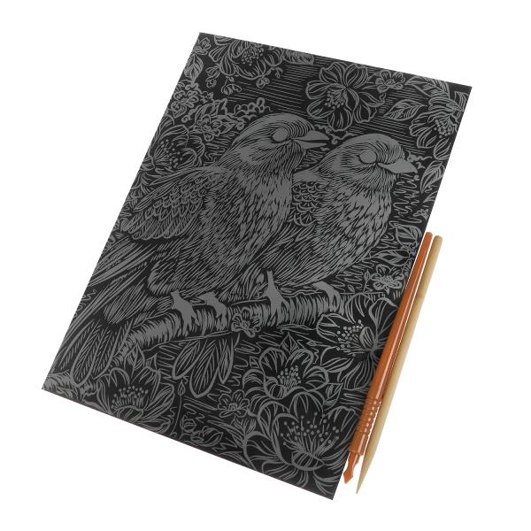 Скретчинг МИКС гравюра 18*24 см птички MultiArt 382042