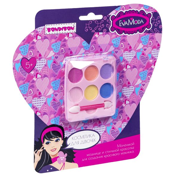 Набор дет. декор.косметики Bondibon Eva Moda CRD 19x13x2 см; тени д/век 71002A