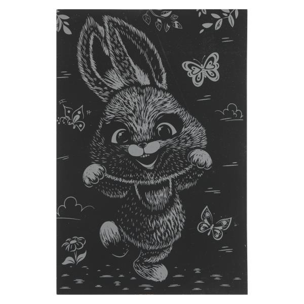 Гравюра MultiArt 10*15 см цветная зайчик 394510