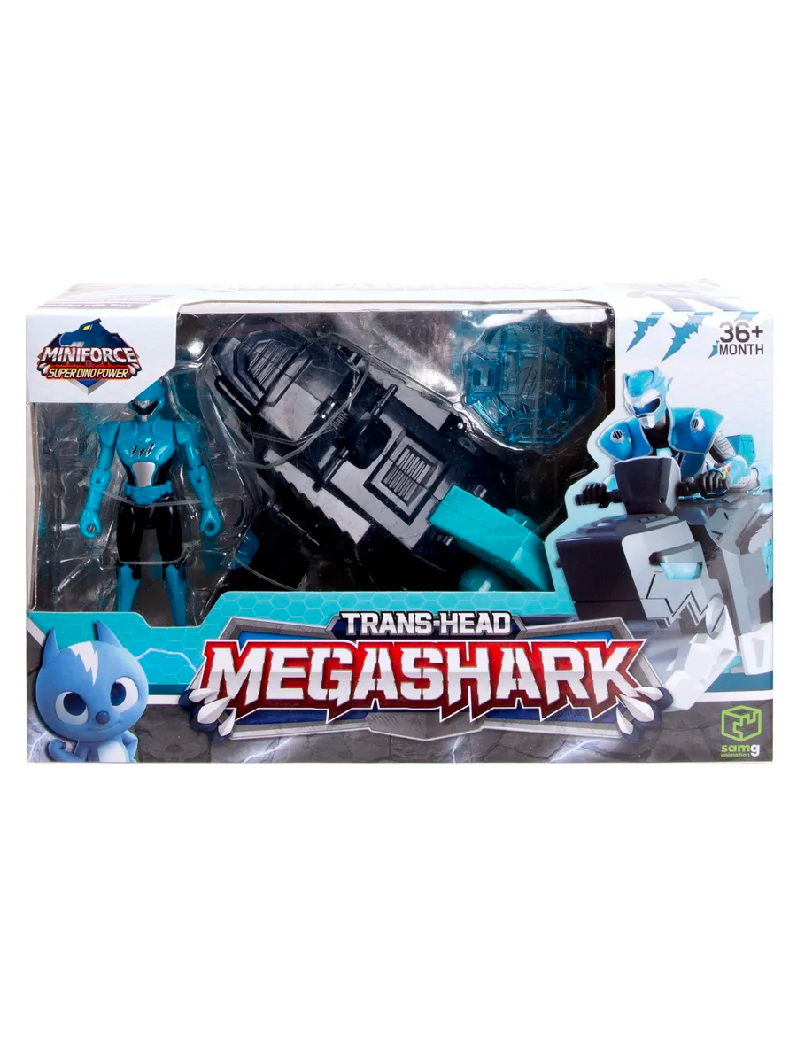 Динозавр-трансформер Мегалодон с фигуркой Вольта Минифорс сила динозавров