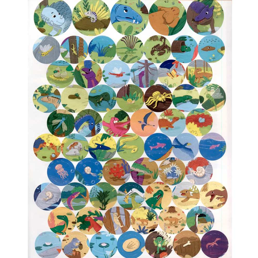 Виммельбух с наклейками Динозавры