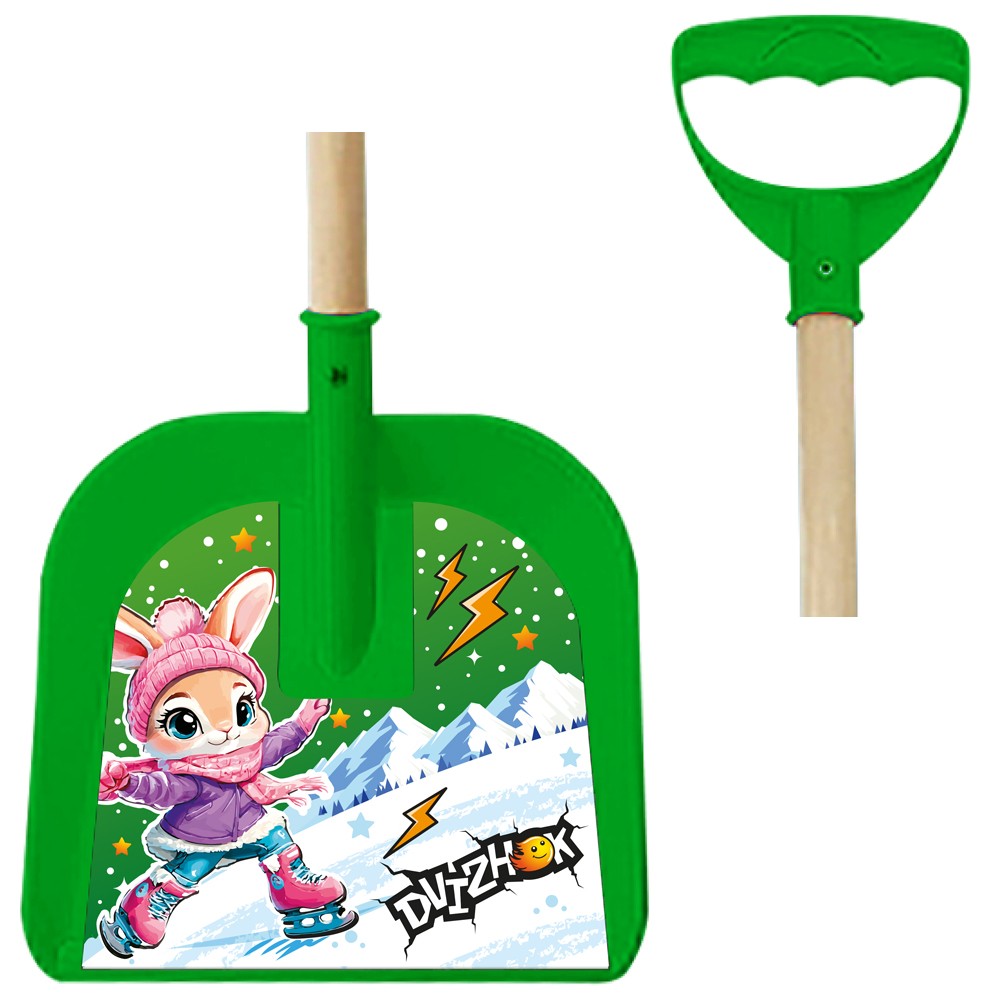 Лопата 65 см Зайка дер. черенок, зеленая Dvizhok