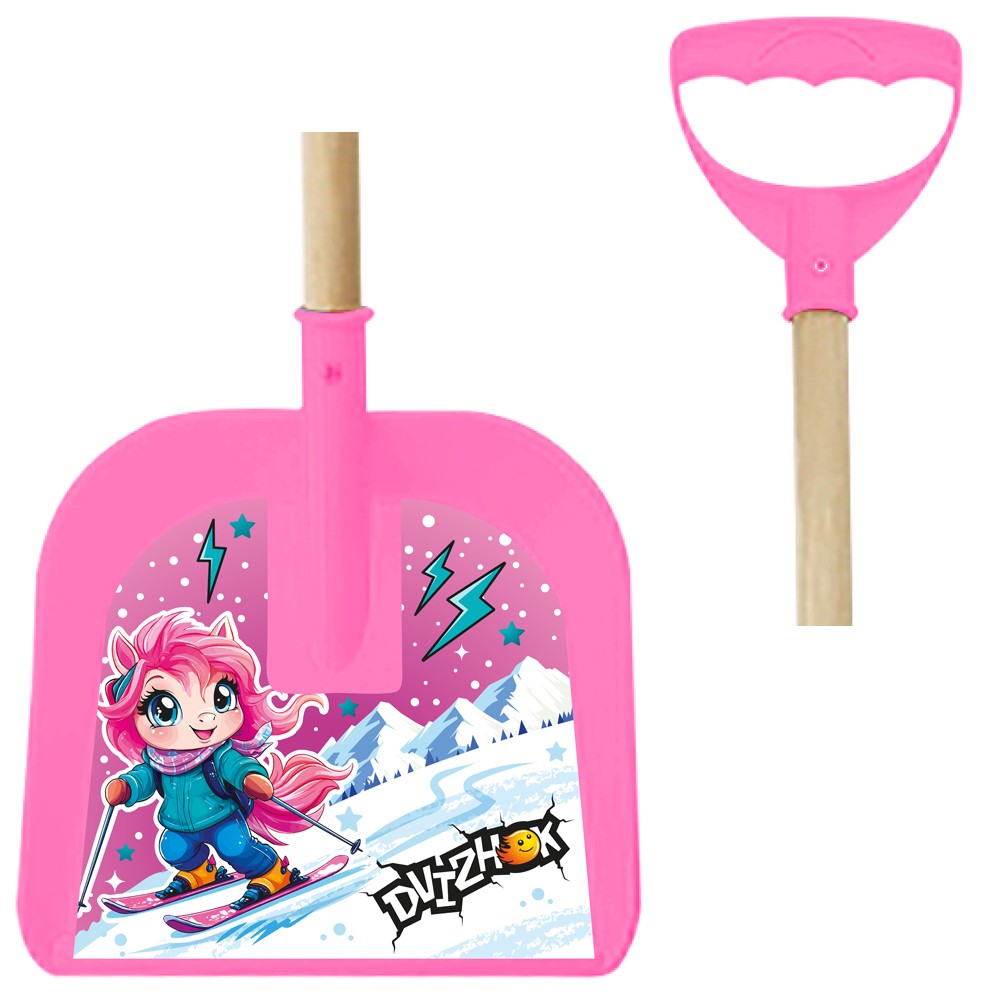 Лопата 65 см Пони дер. черенок розовая Dvizhok