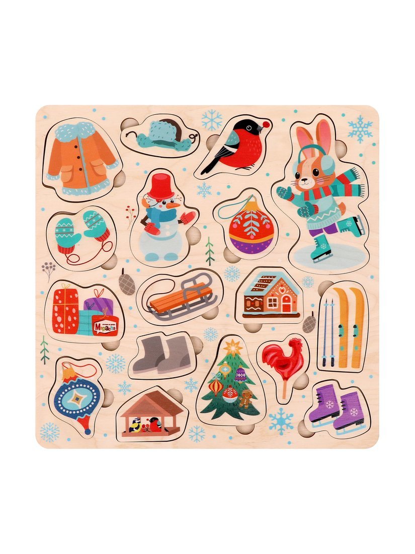 Вкладыши Снежная зима 17 деталей