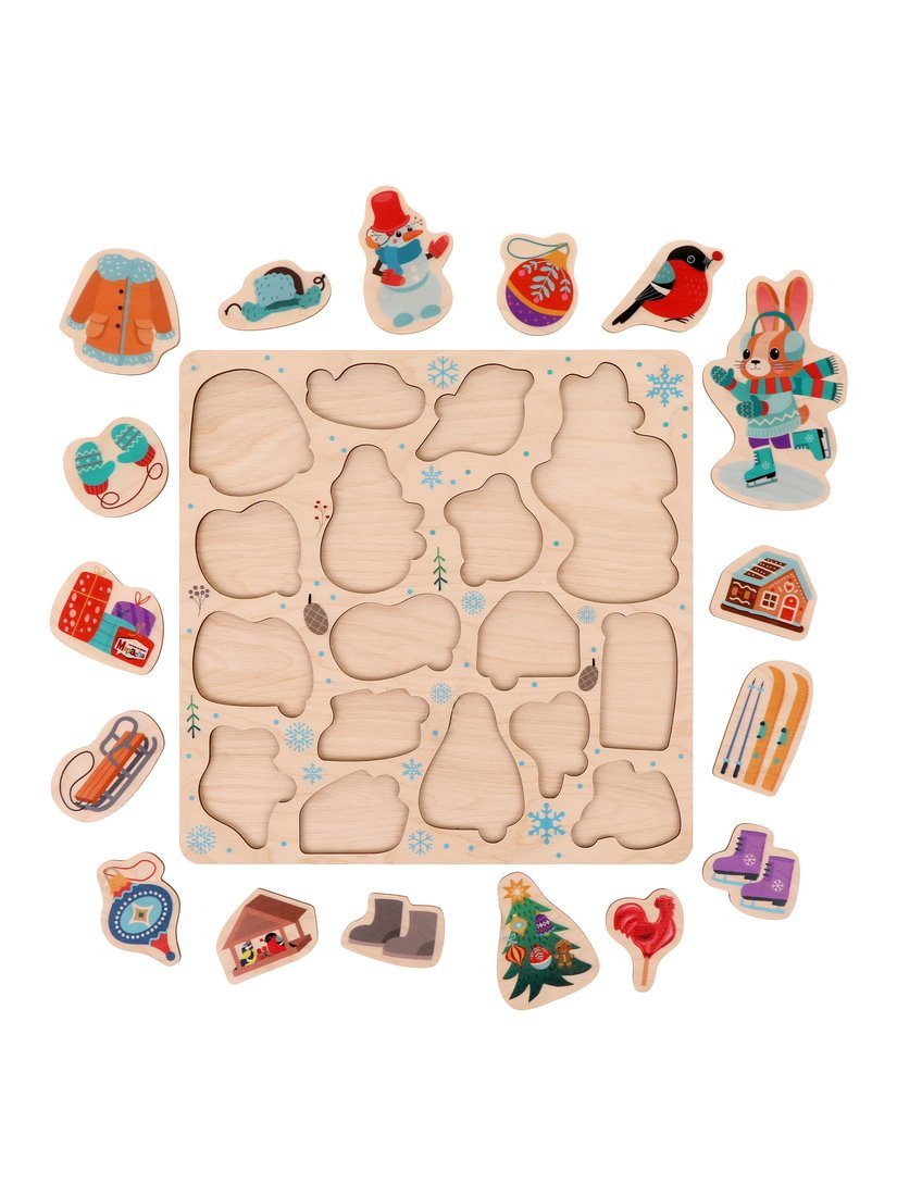 Вкладыши Снежная зима 17 деталей