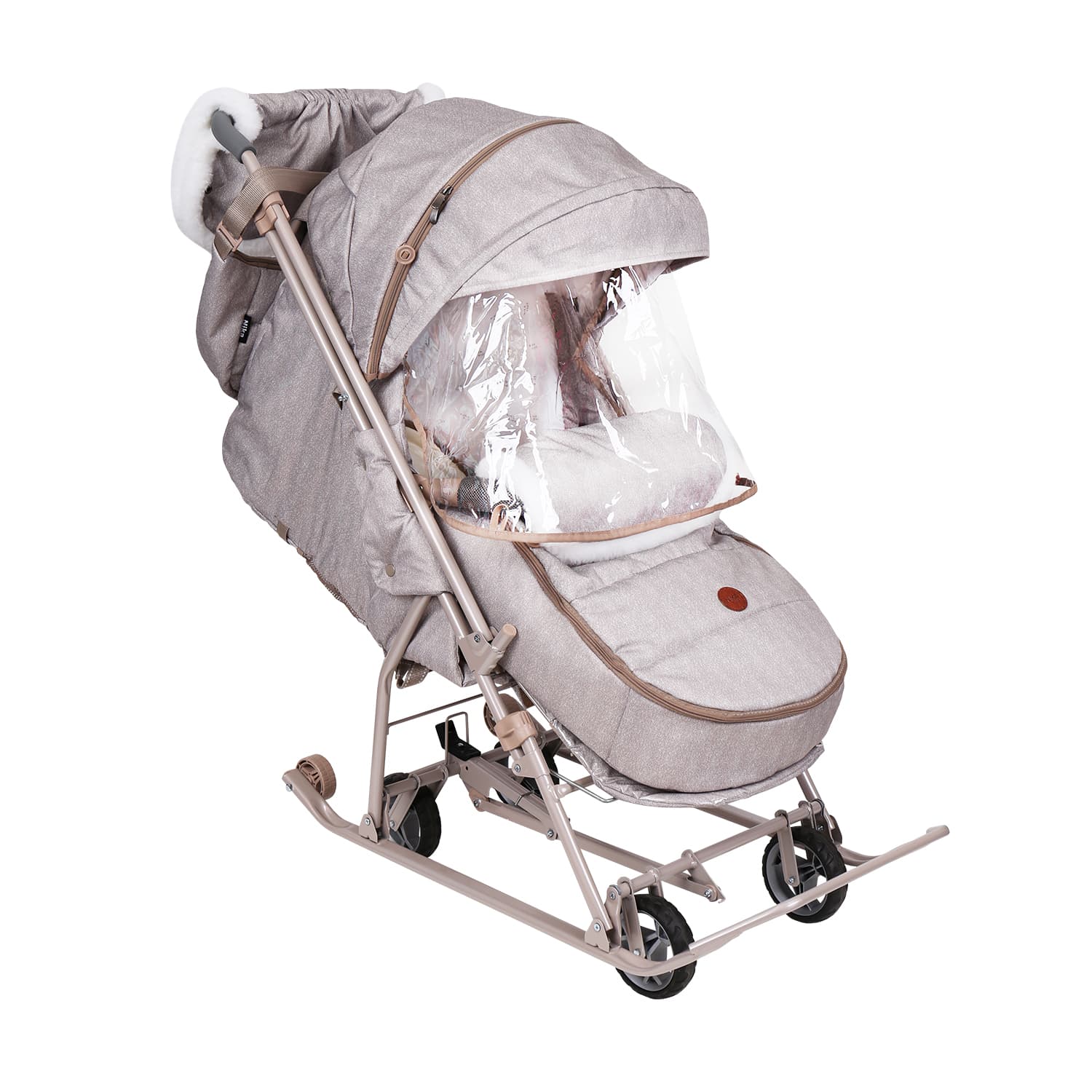 Санки-коляска Наши Детки 6 (бежевый)