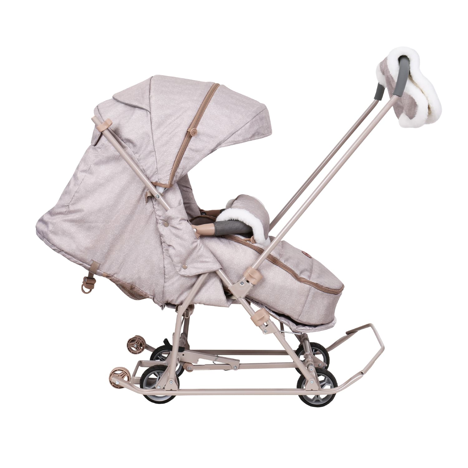 Санки-коляска Наши Детки 6 (бежевый)