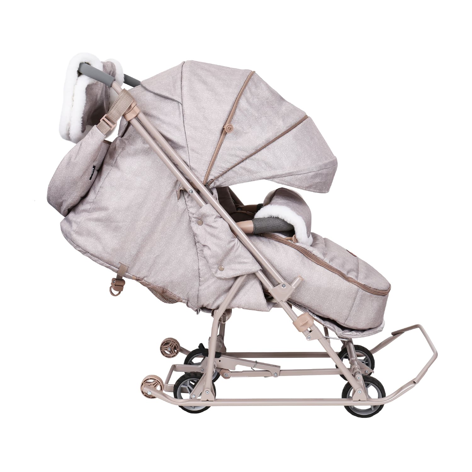 Санки-коляска Наши Детки 6 (бежевый)