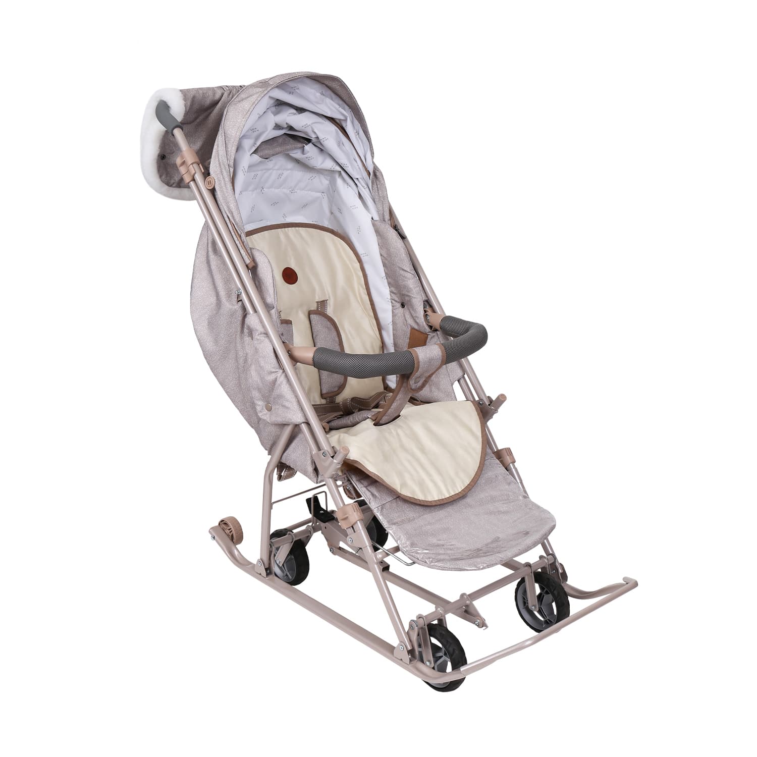 Санки-коляска Наши Детки 6 (бежевый)