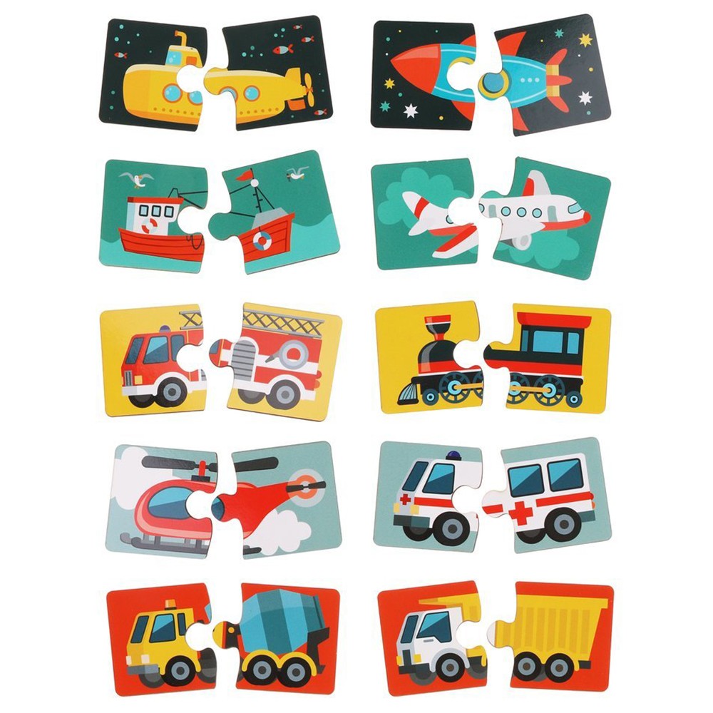 Пазлы Изучаем транспорт для малышей 10 картинок, 20 крупн. деталей